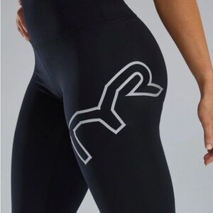 TYR Black Leggings with Silver Accents